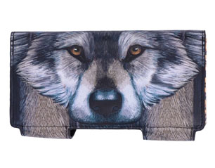 WOLVES guardian wolf embossed PURSE