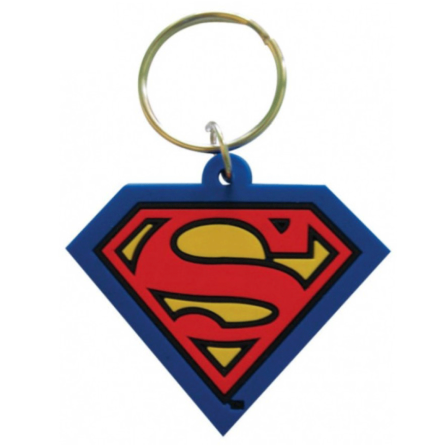SUPERMAN cut out logo RUBBER KEYCHAIN