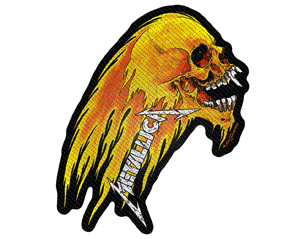 METALLICA flaming skull cut out PATCH