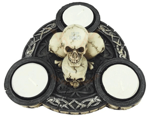 SKULLS small tealight holder with skulls FIGURE