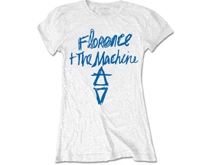 FLORENCE AND THE MACHINE hand drawn logo white skinny TS