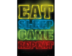 PLAYSTATION eat sleap game repeat POSTER