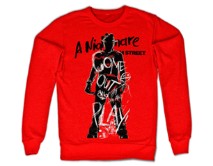 NIGHTMARE ON ELM STREET come out and play red CREW NECK SWEATER