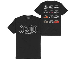 AC/DC 50 years logo history TSHIRT
