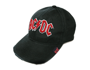AC/DC red logo with high embossed baseball CAP