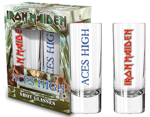 IRON MAIDEN aces high 2x SHOT GLASS