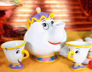 BEAUTY AND THE BEAST mrs pott and chip TEAPOT SET