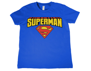 SUPERMAN blockletter logo kids YOUTH TS