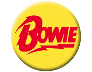 DAVID BOWIE logo YELLOW BUTTON BADGE