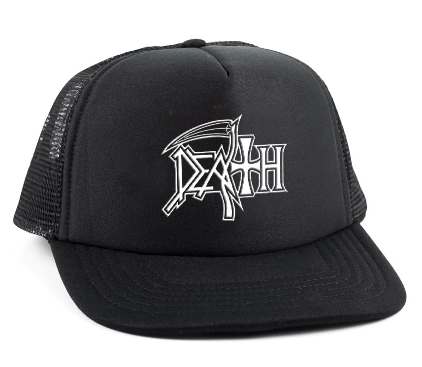 DEATH logo BLACK TRUCKER CAP