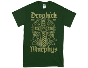 DROPKICK MURPHYS celtic cross logo GREEN TSHIRT
