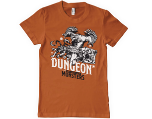 DUNGEONS AND DRAGONS monsters BURNOUT ORANGE TSHIRT