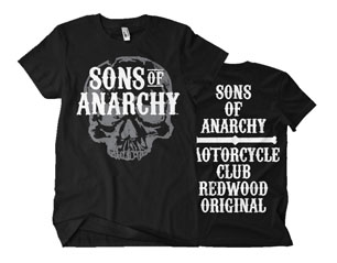 SONS OF ANARCHY motorcycle club BLACK TS