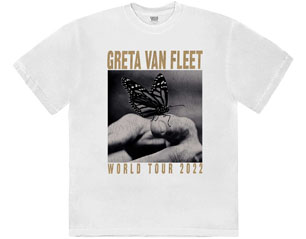 GRETA VAN FLEET world tour butterfly WHITE TSHIRT