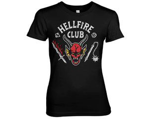 STRANGER THINGS hellfire club BLACK skinny TS