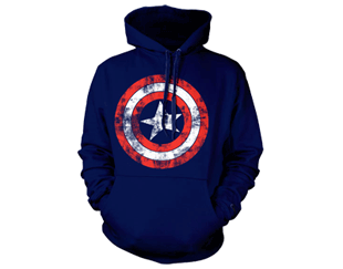 CAPTAIN AMERICA distressed shield/nvy HSWEAT