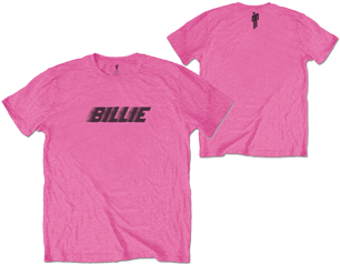 BILLIE EILISH racer logo and blohsh/pink TS