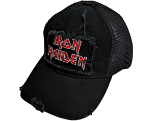 IRON MAIDEN scuffed logo mesh back CAP