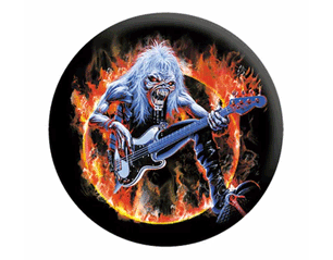 IRON MAIDEN ring of fire BUTTON BADGE