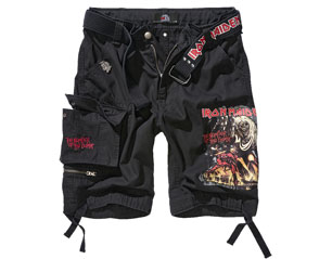 IRON MAIDEN the number of the beast BRANDIT SAVAGE BLACK SHORTS