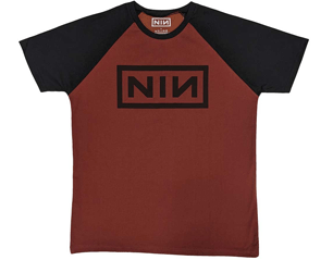NIN classic logo raglan RED BLACK TSHIRT
