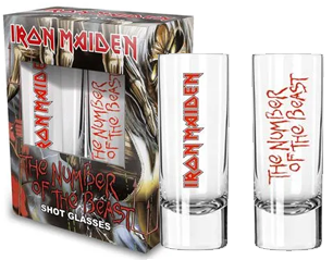 IRON MAIDEN number of 2x SHOT GLASS