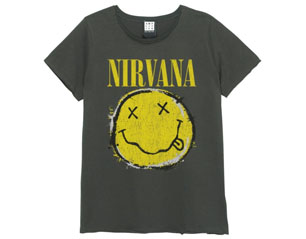 NIRVANA worn out smiley vintage charcoal amplified TS