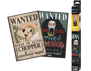 ONE PIECE wanted brook and chopper set of 2 POSTERS