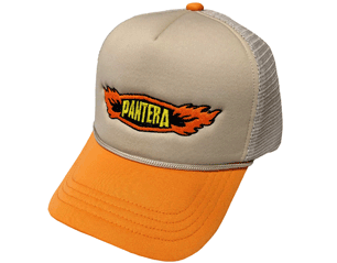 PANTERA flames logo/orange and sand mesh back CAP