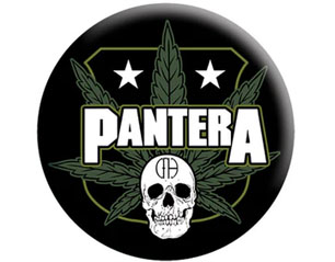 PANTERA cannabis skull BUTTON BADGE