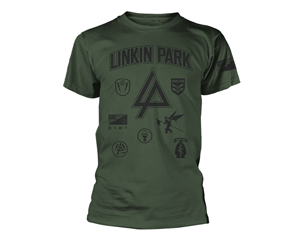 LINKIN PARK patches/military green TSHIRT