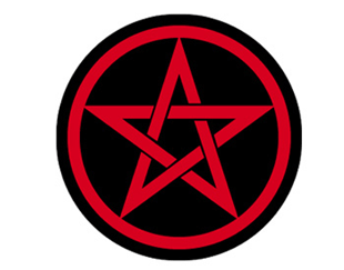HEAVY METAL pentagram BUTTON BADGE
