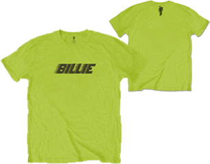 BILLIE EILISH racer logo and blohsh back print lime green TS