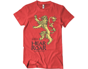 GAME OF THRONES lannister - hear me roar RED TSHIRT