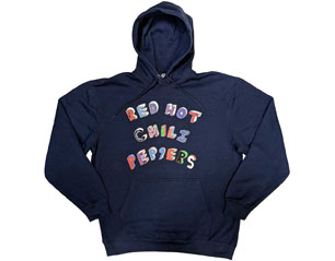 RED HOT CHILI PEPPERS colourful letters NAVY BLUE HOODIE