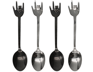 ROCK hand spoons SET OF 4 COLHER