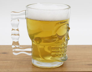 SKULL beer glass MUG