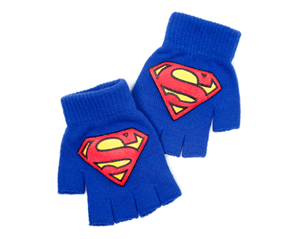SUPERMAN blue fingerless GLOVES
