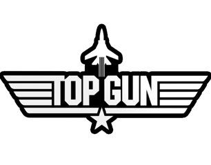 TOP GUN bw logo STICKER