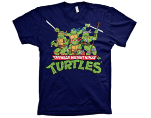 TMNT distressed group/navy TS