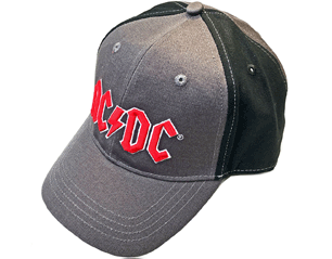 AC/DC red logo charcoal grey and black baseball CAP