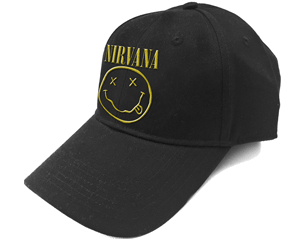NIRVANA logo and smiley black baseball CAP