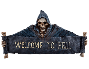 SKULLS welcome to hell 766-5240 DOORPLATE