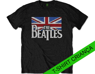 BEATLES drop t logo and vintage flag YOUTH TS