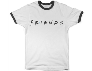FRIENDS logo ringer white black TS