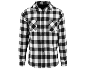 SHIRT checked flannel by031 black white SHIRT