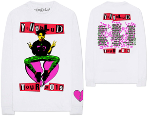 YUNGBLUD tour back and sleeve print/white LONGSLEEVE