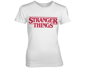 STRANGER THINGS logo/ white skinny TS