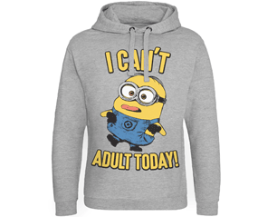 MINIONS i cant adult today/heather grey epic HOODIE