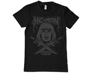 MASTERS OF THE UNIVERSE he man black on black TS